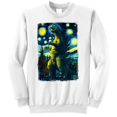 Retro Classic Starry Night Legendary Japanese Kaiju Sweatshirt