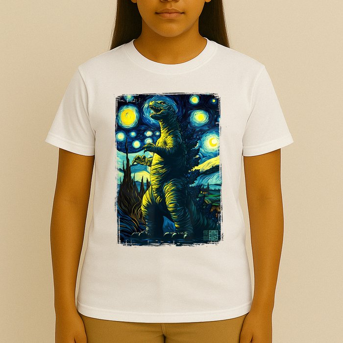 Retro Classic Starry Night Legendary Japanese Kaiju T-Shirt