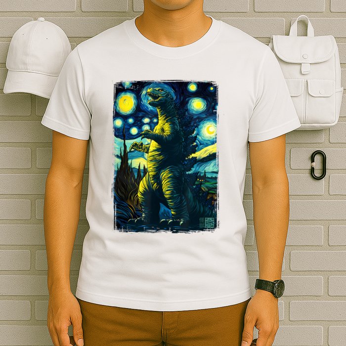 Retro Classic Starry Night Legendary Japanese Kaiju T-Shirt