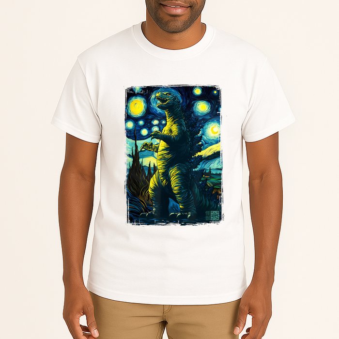 Retro Classic Starry Night Legendary Japanese Kaiju Tall T-Shirt