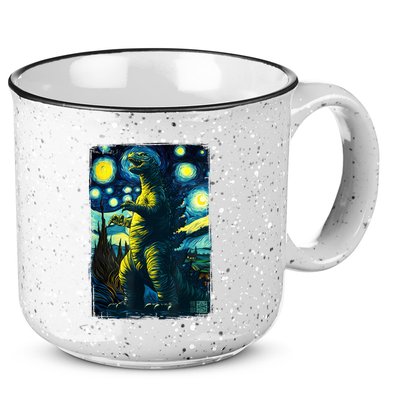 Retro Classic Starry Night Legendary Japanese Kaiju 15oz Campfire Ceramic Mug