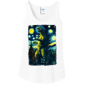 Retro Classic Starry Night Legendary Japanese Kaiju Ladies Essential Tank