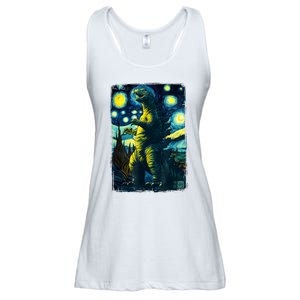 Retro Classic Starry Night Legendary Japanese Kaiju Ladies Essential Flowy Tank