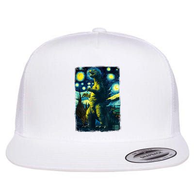 Retro Classic Starry Night Legendary Japanese Kaiju Flatbill Hat