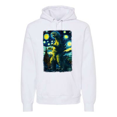 Retro Classic Starry Night Legendary Japanese Kaiju Premium Hoodie