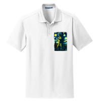 Retro Classic Starry Night Legendary Japanese Kaiju Dry Zone Grid Polo