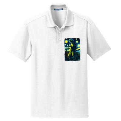 Retro Classic Starry Night Legendary Japanese Kaiju Dry Zone Grid Polo