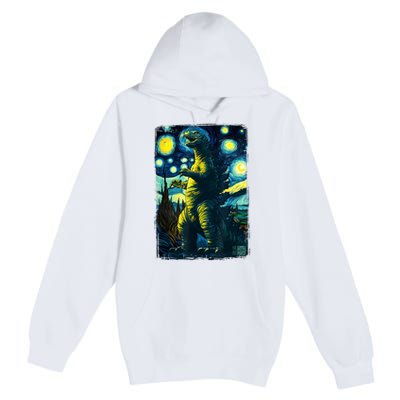 Retro Classic Starry Night Legendary Japanese Kaiju Premium Pullover Hoodie