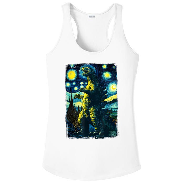 Retro Classic Starry Night Legendary Japanese Kaiju Ladies PosiCharge Competitor Racerback Tank