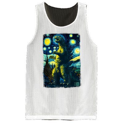 Retro Classic Starry Night Legendary Japanese Kaiju Mesh Reversible Basketball Jersey Tank