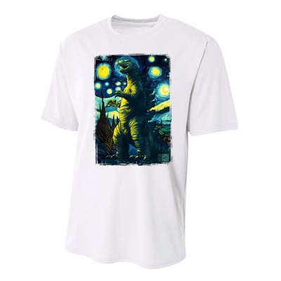 Retro Classic Starry Night Legendary Japanese Kaiju Performance Sprint T-Shirt