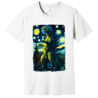 Retro Classic Starry Night Legendary Japanese Kaiju Premium T-Shirt