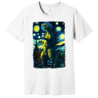 Retro Classic Starry Night Legendary Japanese Kaiju Premium T-Shirt