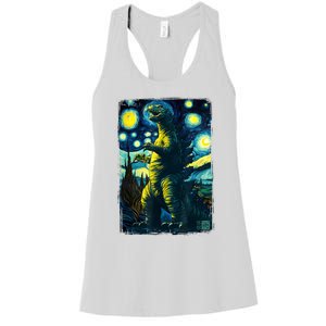 Retro Classic Starry Night Legendary Japanese Kaiju Women's Racerback Tank