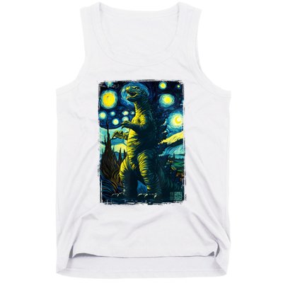 Retro Classic Starry Night Legendary Japanese Kaiju Tank Top
