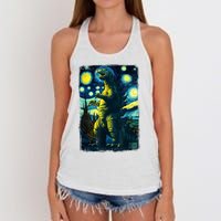 Retro Classic Starry Night Legendary Japanese Kaiju Women's Knotted Racerback Tank