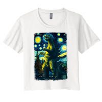 Retro Classic Starry Night Legendary Japanese Kaiju Women's Crop Top Tee