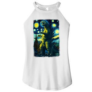 Retro Classic Starry Night Legendary Japanese Kaiju Women's Perfect Tri Rocker Tank