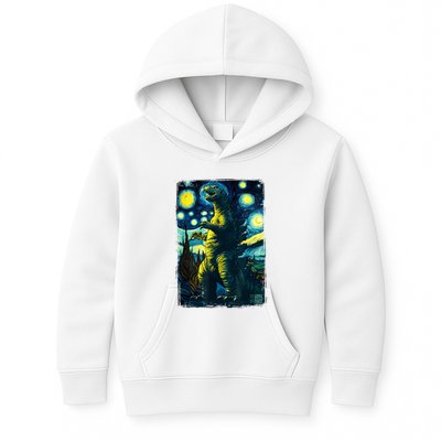 Retro Classic Starry Night Legendary Japanese Kaiju Kids Hoodie