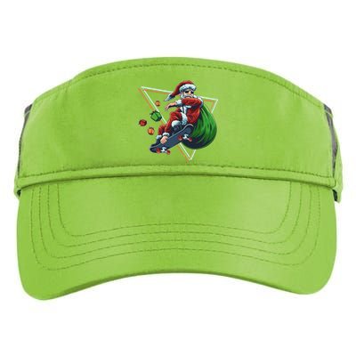 Retro Christmas Skateboarding Sk8 Santa Claus Adult Drive Performance Visor