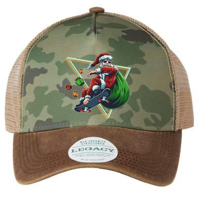 Retro Christmas Skateboarding Sk8 Santa Claus Legacy Tie Dye Trucker Hat