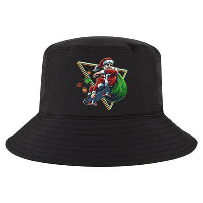 Retro Christmas Skateboarding Sk8 Santa Claus Cool Comfort Performance Bucket Hat