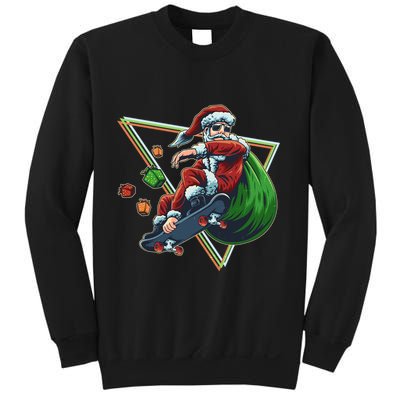 Retro Christmas Skateboarding Sk8 Santa Claus Sweatshirt