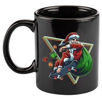 Retro Christmas Skateboarding Sk8 Santa Claus 11oz C Handle Ceramic Mug