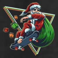 Retro Christmas Skateboarding Sk8 Santa Claus 11oz C Handle Ceramic Mug