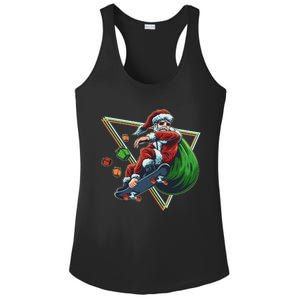 Retro Christmas Skateboarding Sk8 Santa Claus Ladies PosiCharge Competitor Racerback Tank