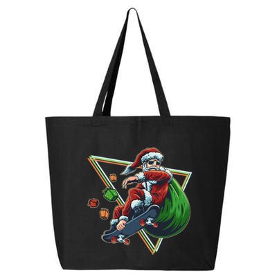 Retro Christmas Skateboarding Sk8 Santa Claus 25L Jumbo Tote