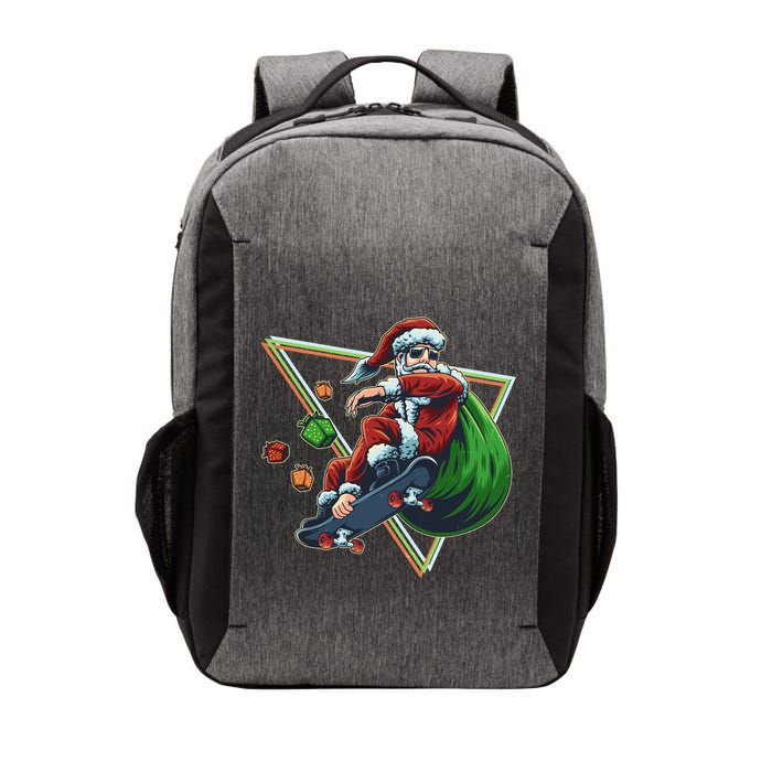 Retro Christmas Skateboarding Sk8 Santa Claus Vector Backpack