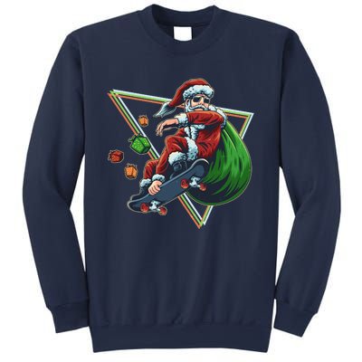 Retro Christmas Skateboarding Sk8 Santa Claus Sweatshirt