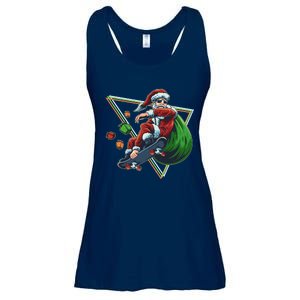 Retro Christmas Skateboarding Sk8 Santa Claus Ladies Essential Flowy Tank