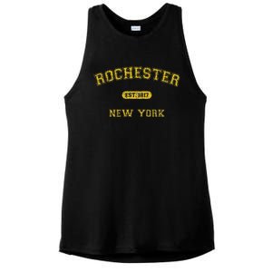 Retro College Style Rochester New York 1817 Ladies PosiCharge Tri-Blend Wicking Tank