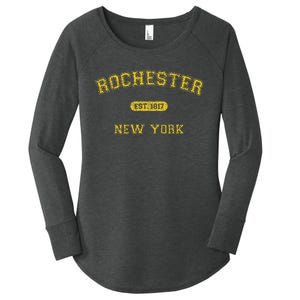 Retro College Style Rochester New York 1817 Women's Perfect Tri Tunic Long Sleeve Shirt