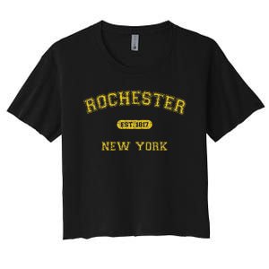 Retro College Style Rochester New York 1817 Women's Crop Top Tee