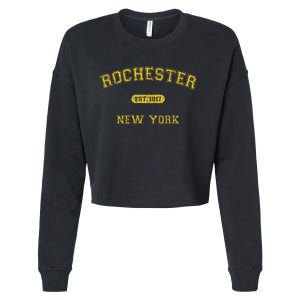 Retro College Style Rochester New York 1817 Cropped Pullover Crew