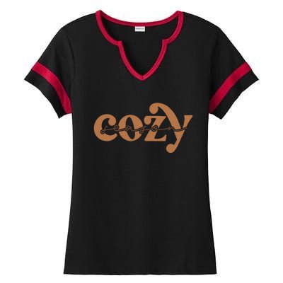 Retro Cozy Season Ladies Halftime Notch Neck Tee