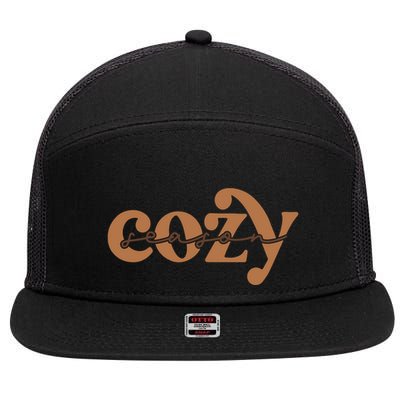 Retro Cozy Season 7 Panel Mesh Trucker Snapback Hat