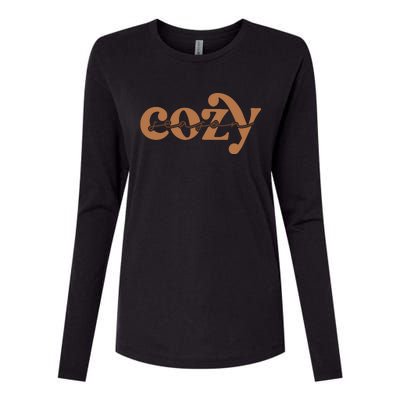 Retro Cozy Season Womens Cotton Relaxed Long Sleeve T-Shirt