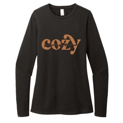 Retro Cozy Season Womens CVC Long Sleeve Shirt