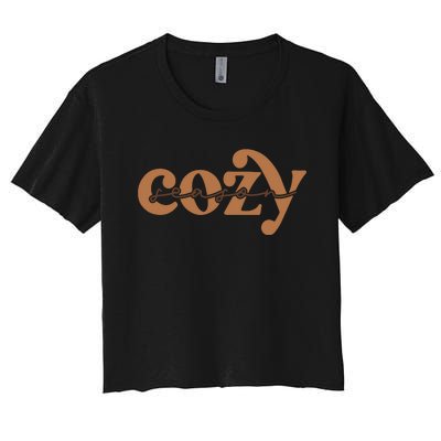 Retro Cozy Season Women's Crop Top Tee