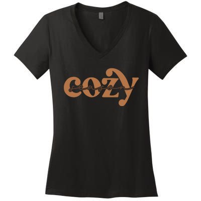 Retro Cozy Season Women's V-Neck T-Shirt