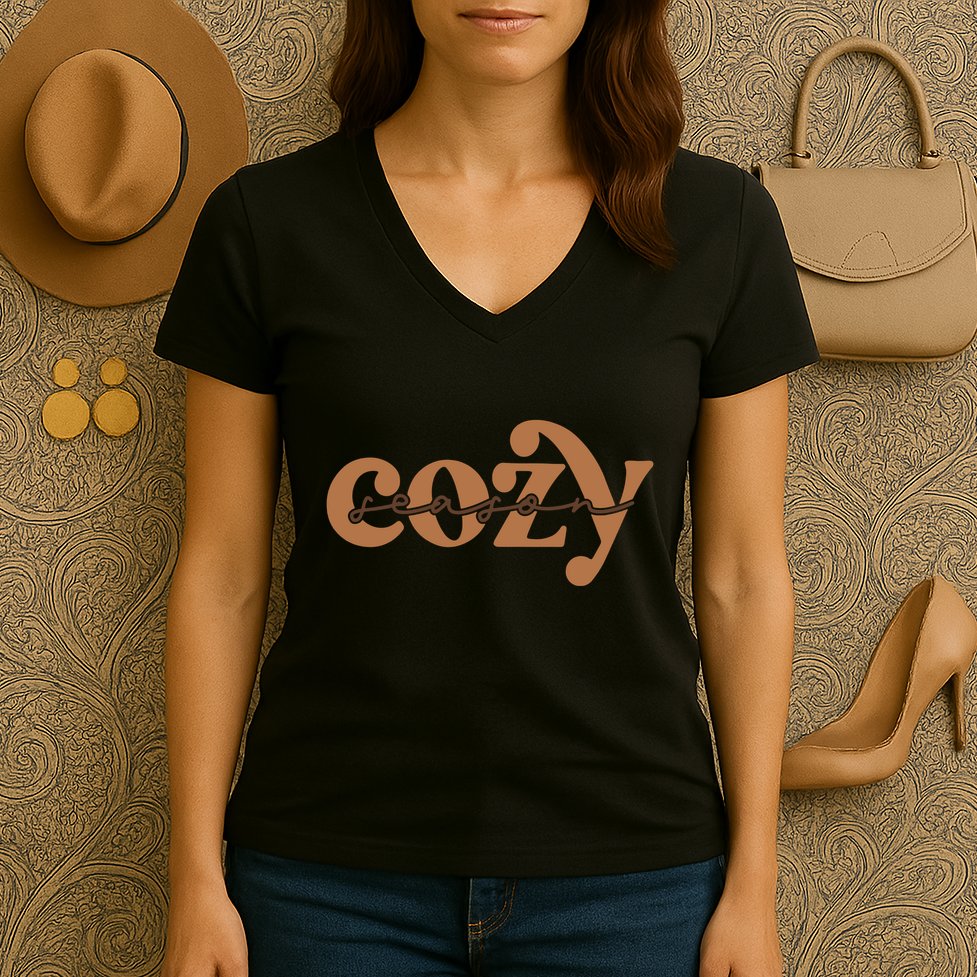 Retro Cozy Season Women's V-Neck T-Shirt