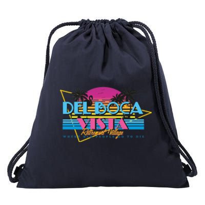 Retro City Summer Trip Drawstring Bag