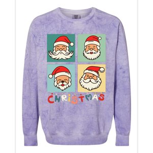 Retro Christmas Santa Face Funny Old Fashioned Xmas Costume Colorblast Crewneck Sweatshirt