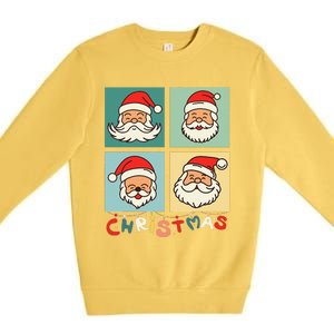 Retro Christmas Santa Face Funny Old Fashioned Xmas Costume Premium Crewneck Sweatshirt