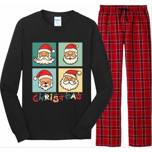 Retro Christmas Santa Face Funny Old Fashioned Xmas Costume Long Sleeve Pajama Set