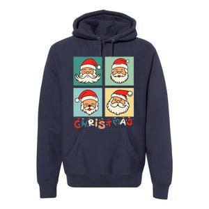 Retro Christmas Santa Face Funny Old Fashioned Xmas Costume Premium Hoodie